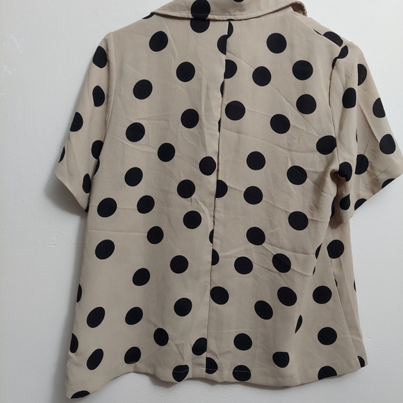 One More Button Hurt Polka Dot Blouse - Picture 4 of 4